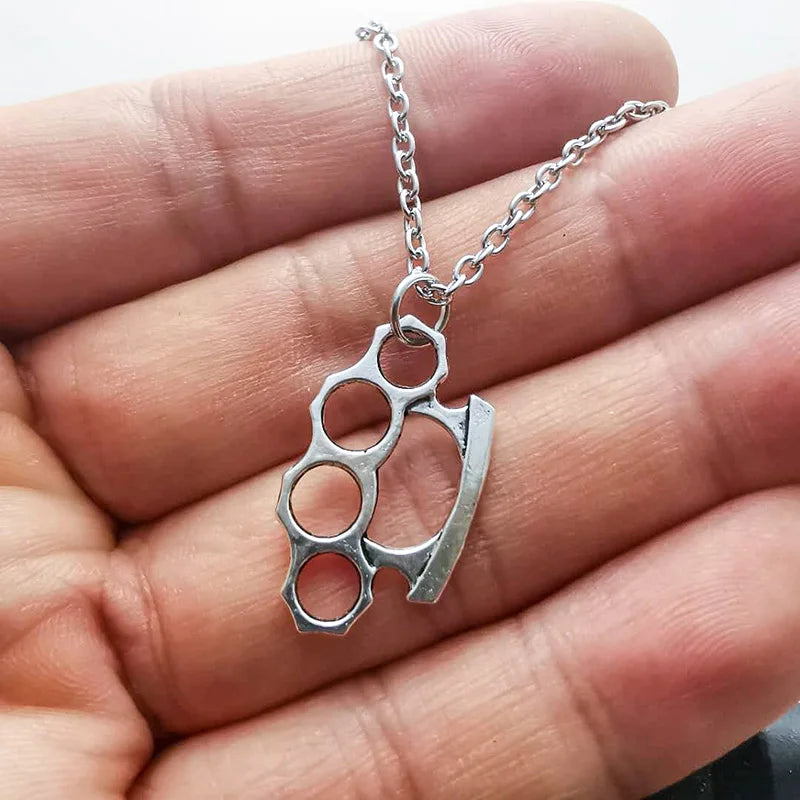 Brass Knuckles Pendant Necklace ❤️