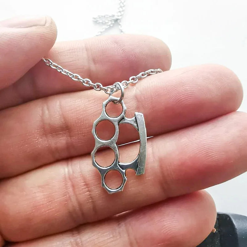 Brass Knuckles Pendant Necklace ❤️