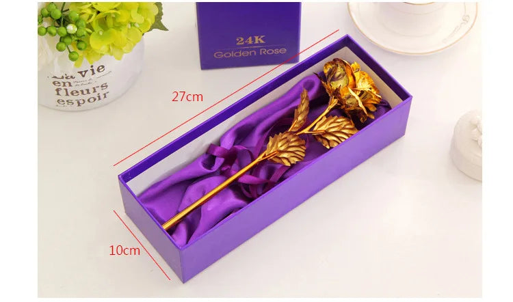 Golden Rose Gift For Her ❤️