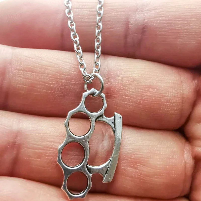 Brass Knuckles Pendant Necklace ❤️