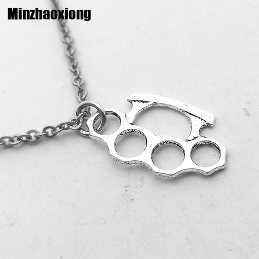 Brass Knuckles Pendant Necklace ❤️
