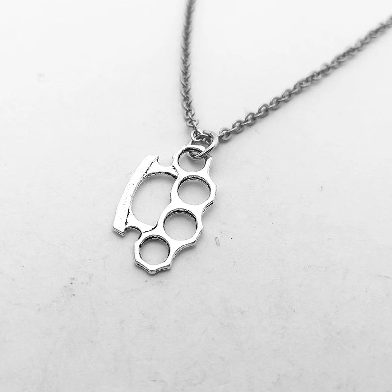 Brass Knuckles Pendant Necklace ❤️