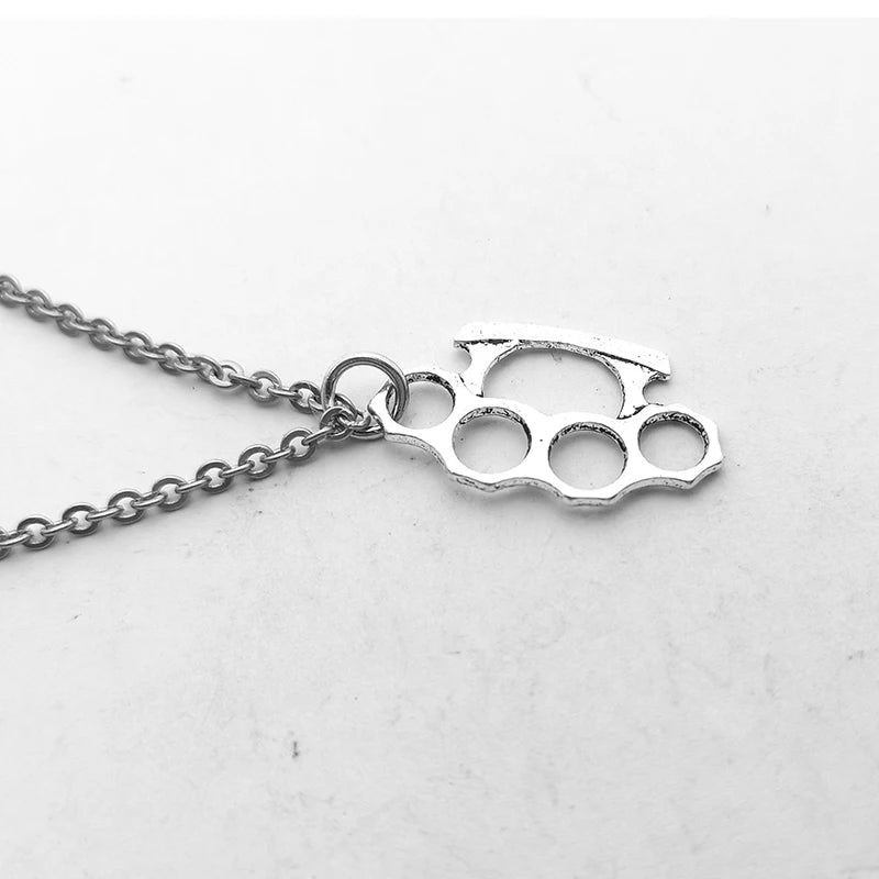 Brass Knuckles Pendant Necklace ❤️