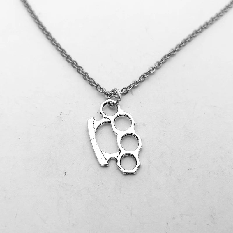 Brass Knuckles Pendant Necklace ❤️