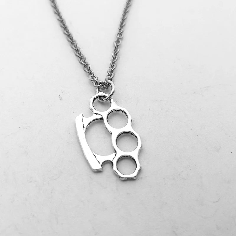 Brass Knuckles Pendant Necklace ❤️