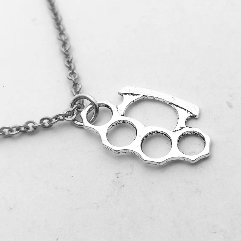 Brass Knuckles Pendant Necklace ❤️